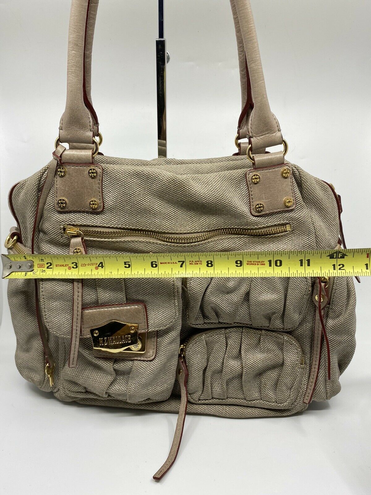 MZ Wallace Khaki Canvas/ Leather Handbag