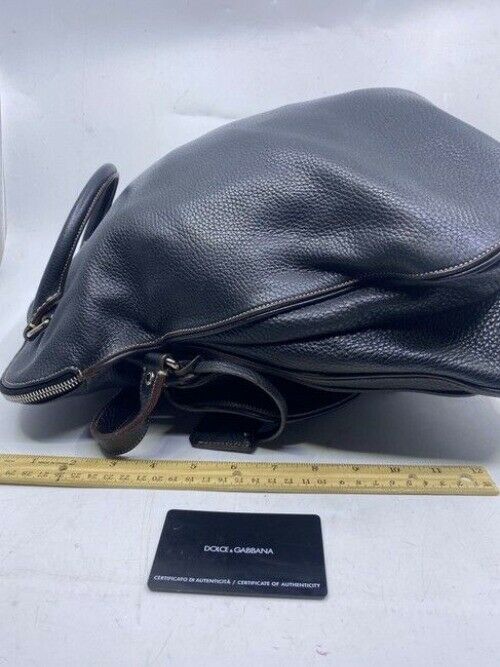 Dolce And Gabbana Miss Catch Fold Over Tote Black Leather Cross Body Bag
