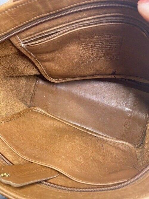 coach shoulder bag vintage handbag great find brown leather tote
