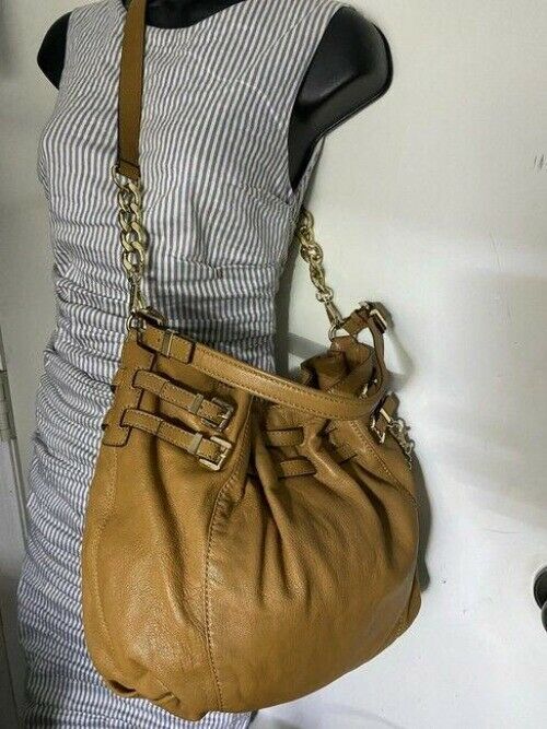 michael kors crossbody w w strap orange leather hobo bag