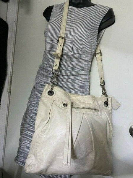 Coach xl shoulder white leather cross body bag