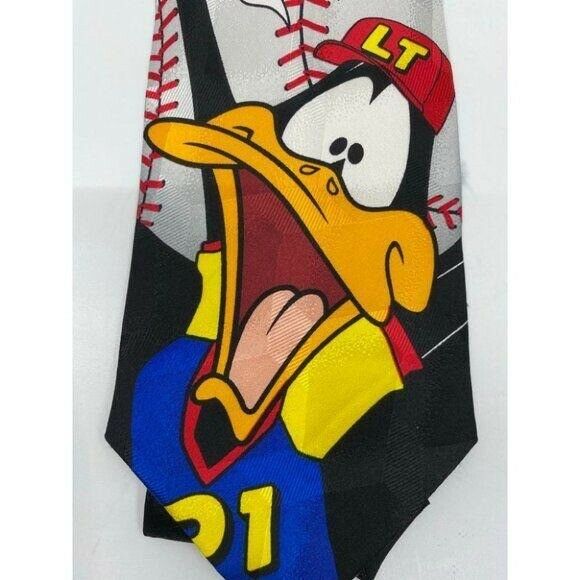 NWOT Looney Tunes Neck Tie Baseball Game Black