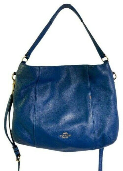 Coach Medium W Adjustable Strap Blue Leather Cross Body Bag