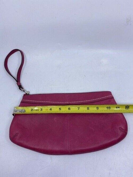 coach purple leather mini purse cosmetic bag