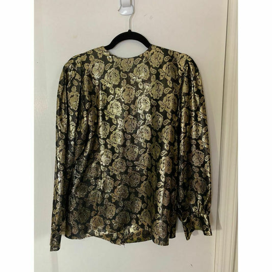 GLORIA SACHS Vintage Gold Rose Top Size 4