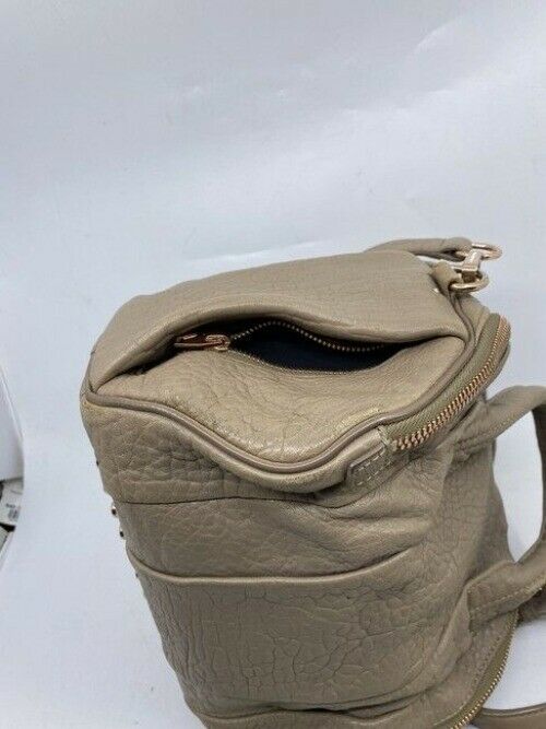 Alexander Wang Pebbled Rockie Latte Rose Gold Hardware Beige Lambskin Leather Cr