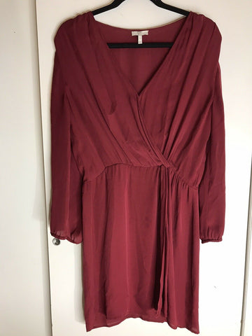 Joie  Burgundy Silk Dress Size Small