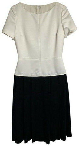 carolina herrera white black new sample mid length cocktail dress