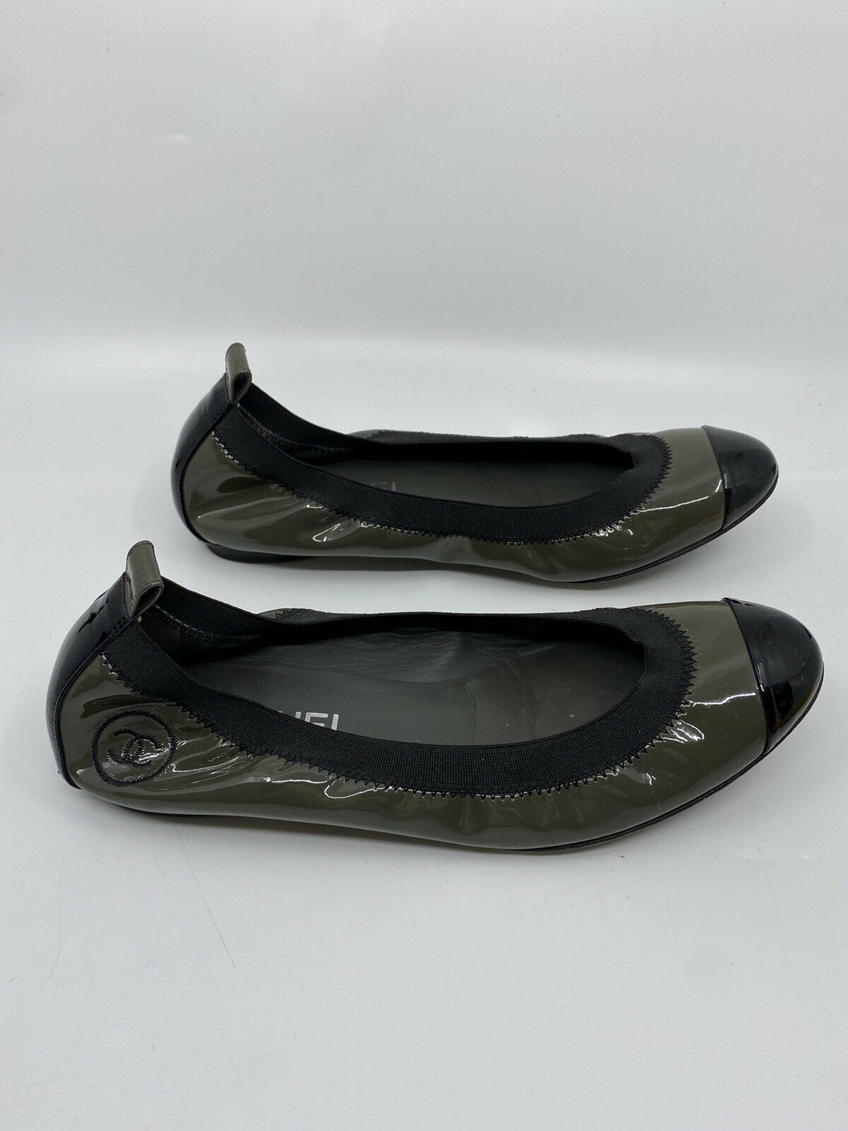 Chanel Classic Ballerina Cap Toe Flats 7.5