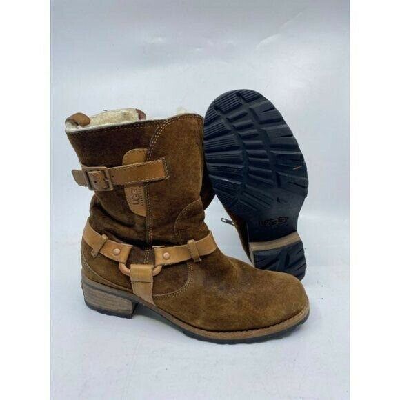 UGG Brown Leather Boots Size 6