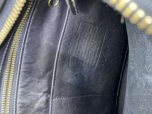 coach vintage medium black leather cross body bag