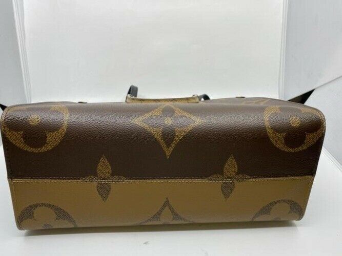 louis vuitton onthego browntan monogram canvas shoulder bag
