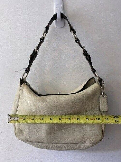 coach small handbag beige leather tote