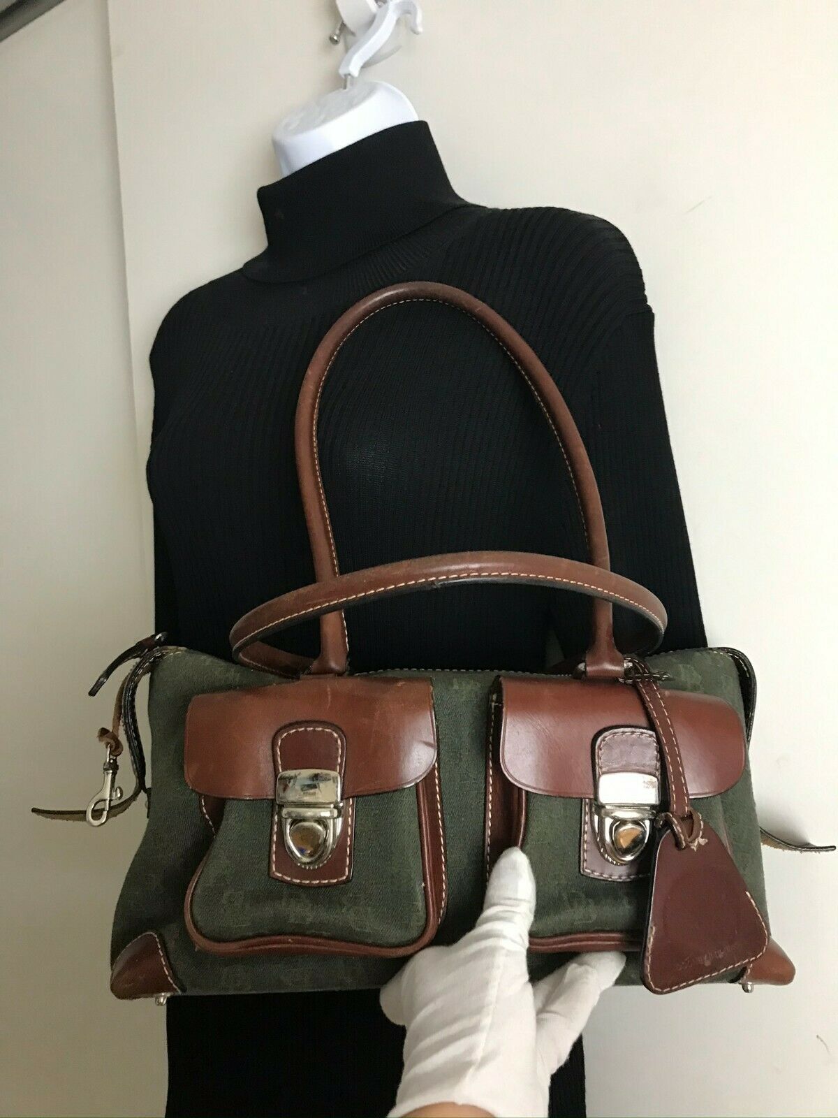 Dooney & Bourkek Brown Medium Canvas Tote