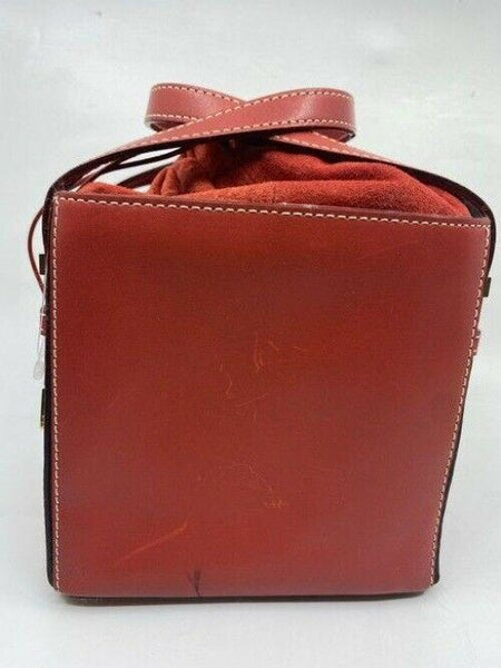 kate spade box red leather tote