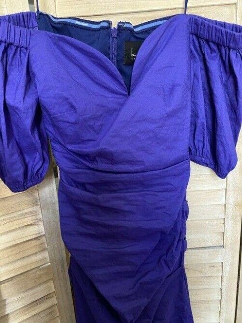 Nicole Miller purple new off the shoulder mini msrp short casual dress