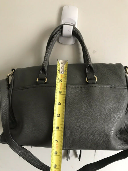 Aimee Kestenberg Medium Slate Leather Handbag With Gold Accents