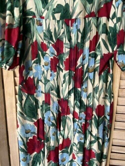 nicole miller blue red floral msrp long casual maxi dress