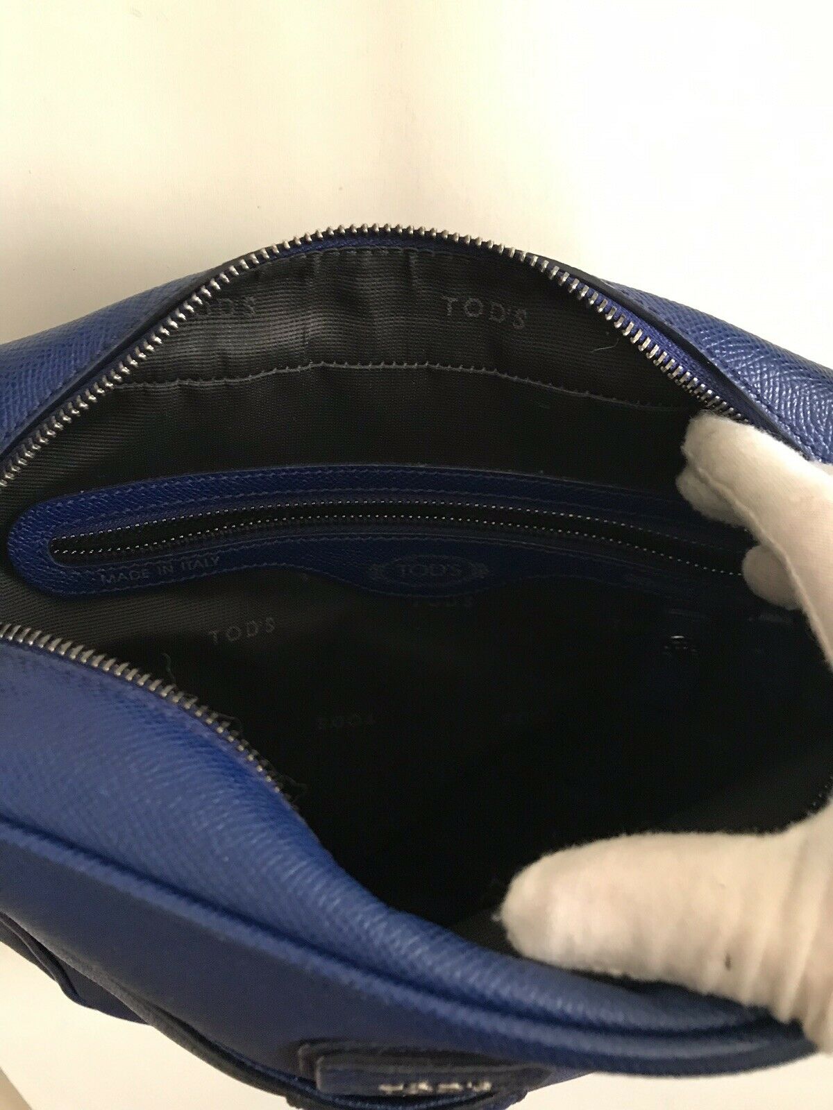 TOD’S Blue Saffiano Leather Crossbody Bag