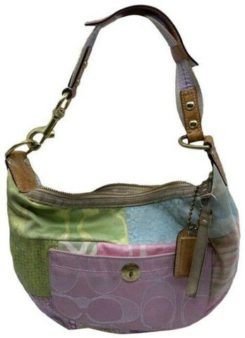 Coach Patched Multicolor Fabric Shoulder Bag