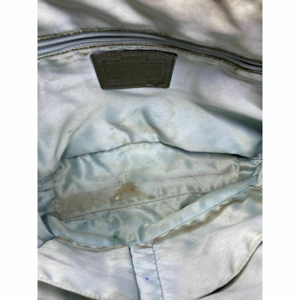 COACH Large Patent Leather Silver Gold Shoulder Bag