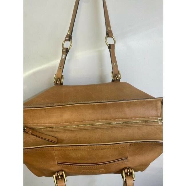 COACH Large Orange Leather Shoulder Bag