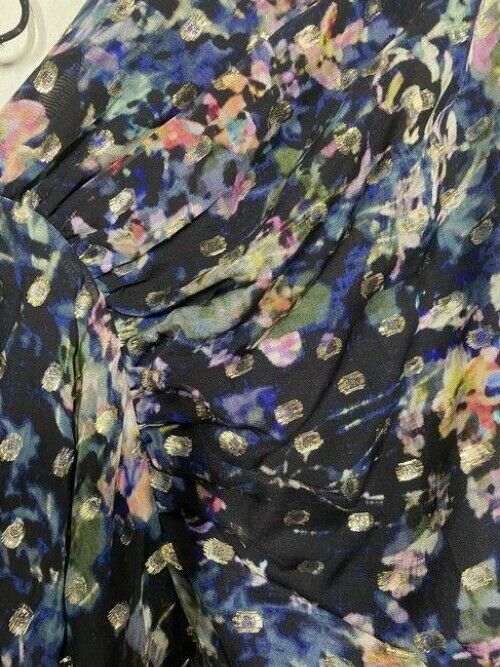 nicole miller multicolor new ls floral msrp sample small blouse