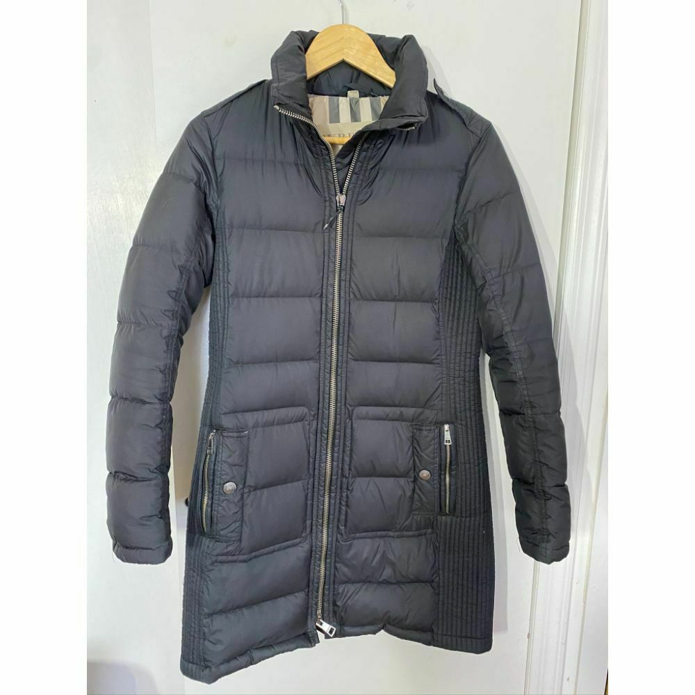 BURBERRY Womens Quilted Down Long Outerwear Jacket Small