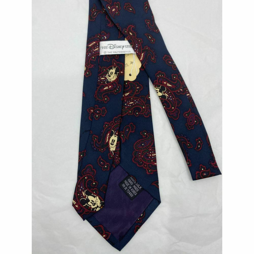 New! MICKEY MOUSE Disney Neck Tie Blue Black Red 100% Silk Handmade