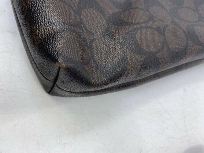 coach large brown coated canvas cross body bag