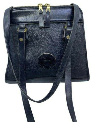 dooney and bourke vintage black leather shoulder bag