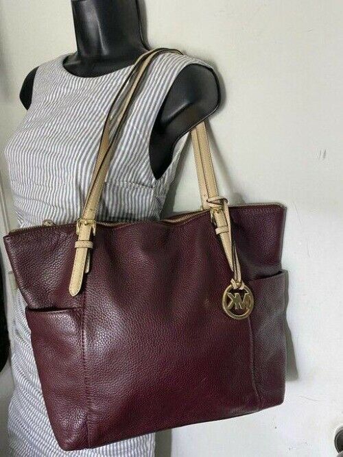 michael kors large msrp burgundy leather shoulder bag