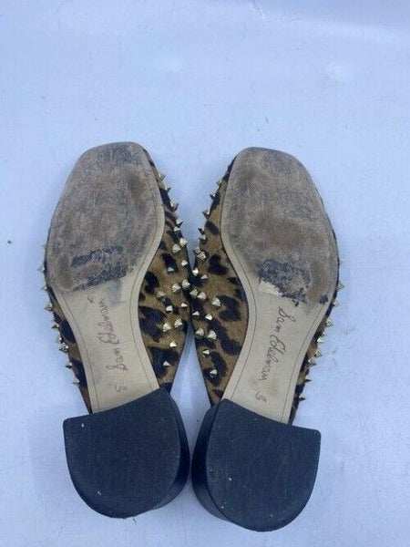 Sam Edelman Black And Brown Augustus Leopard Stud Mulesslides Size Us