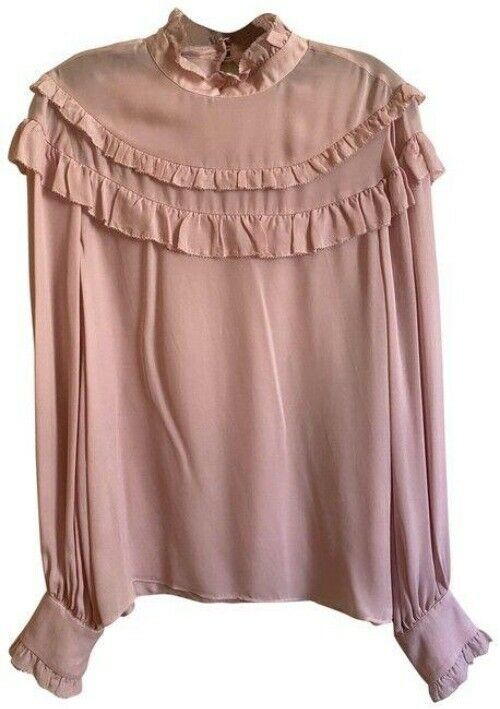 Nicole Miller coral new french ls msrp small blouse