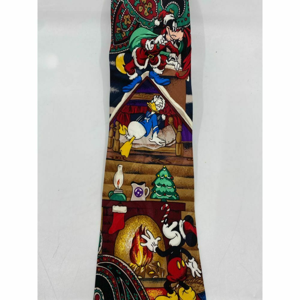 New! Mickey and Friends Disney Black Red Christmas Theme Neck Tie Msrp 59