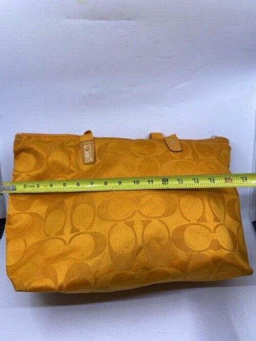 coach shopping xl orange fabric tote