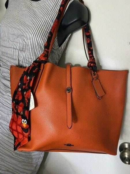 coach tote w bag tote w detachable specialty orange leather shoulder bag