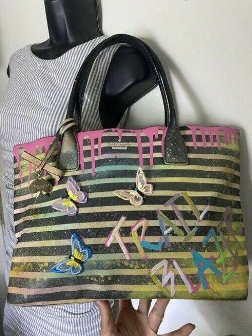 kate spade w customized by me w applique street multicolor tote