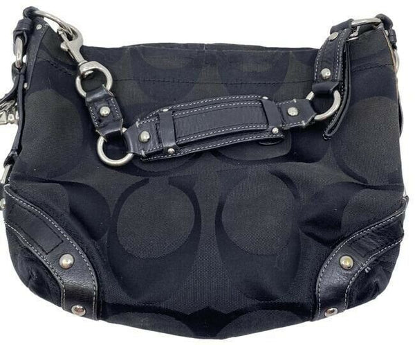 coach mini bag black fabric tote