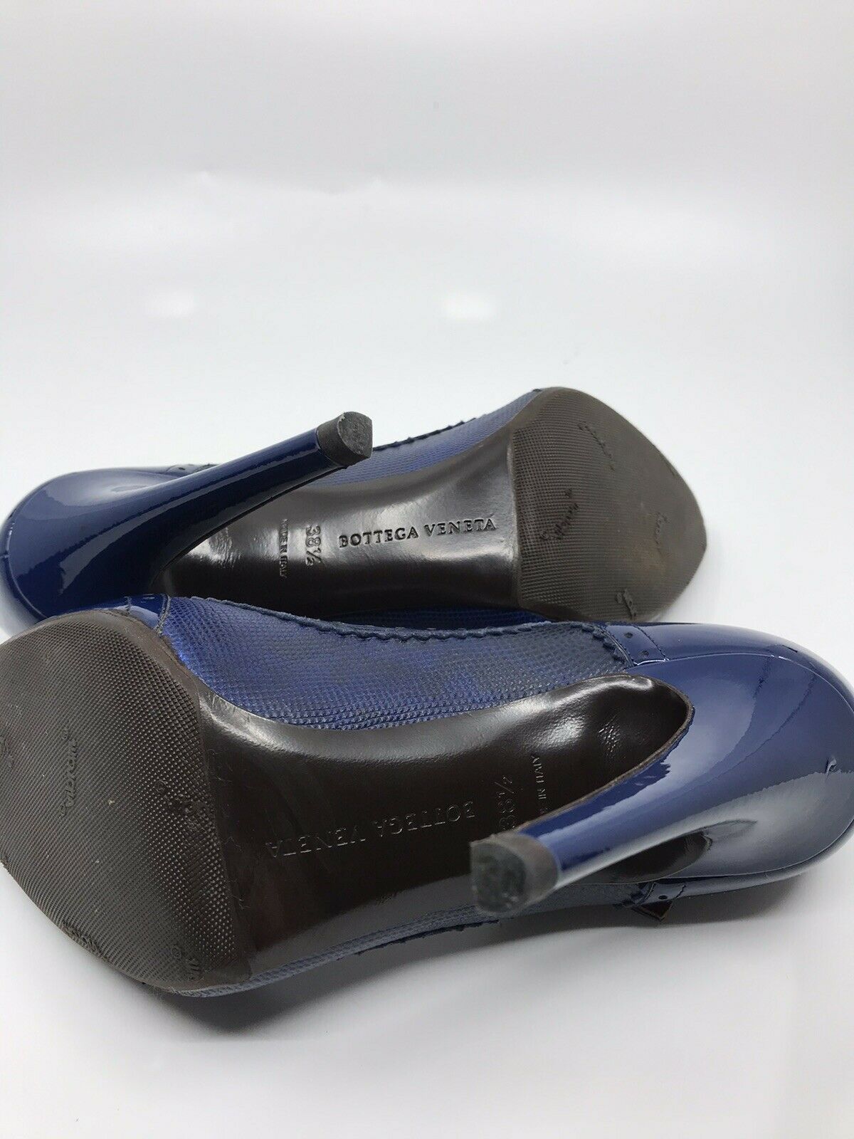 BOTTEGA VENETTA Blue high Heel Mary Jane Pumps 38.5