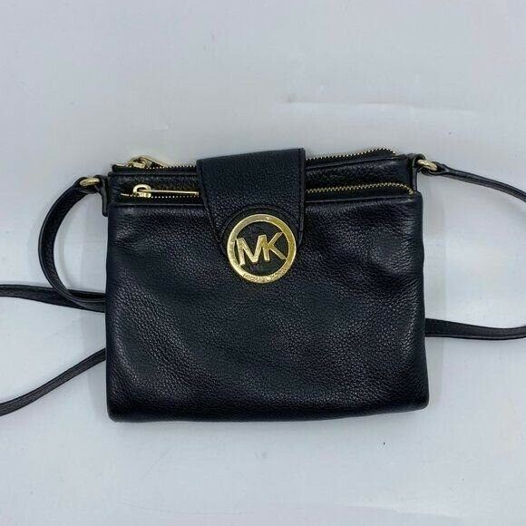 Michael Kors Black Small Leather Crossbody Bag
