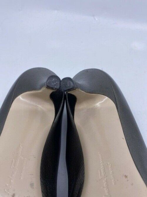 Salvatore Ferragamo Gun Metal Firsea Flat Bow Pumps Size Us