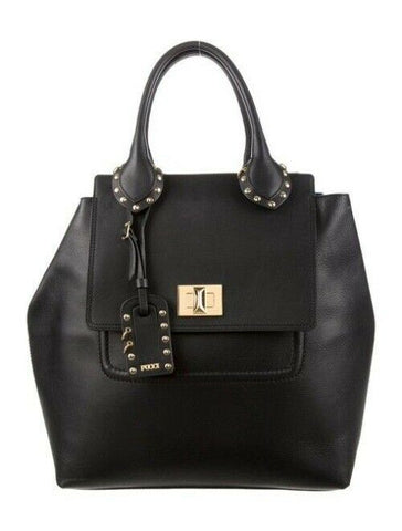 Emilio Pucci Medium City Marquise Top Handle Black Leather Shoulder Bag