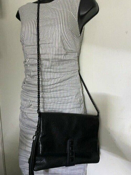 Nicole Miller Nwot Msrp Black Leather Cross Body Bag
