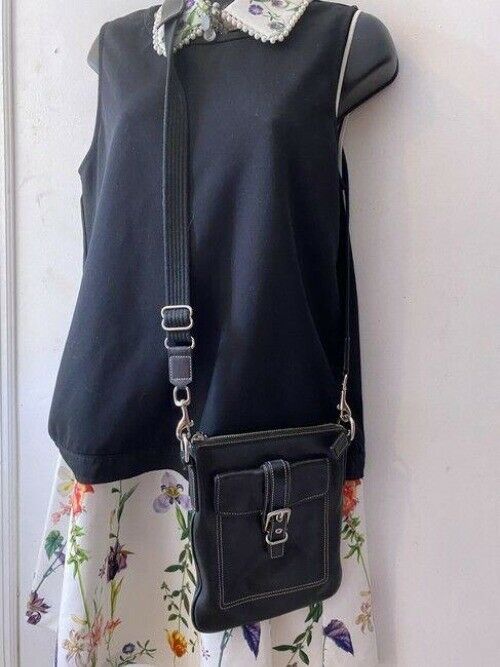 coach black leather cross body bag