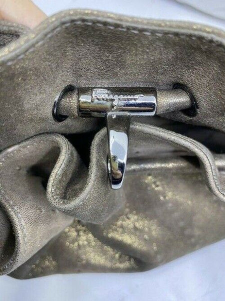 salvatore ferragamo handbag bronze shoulder bag