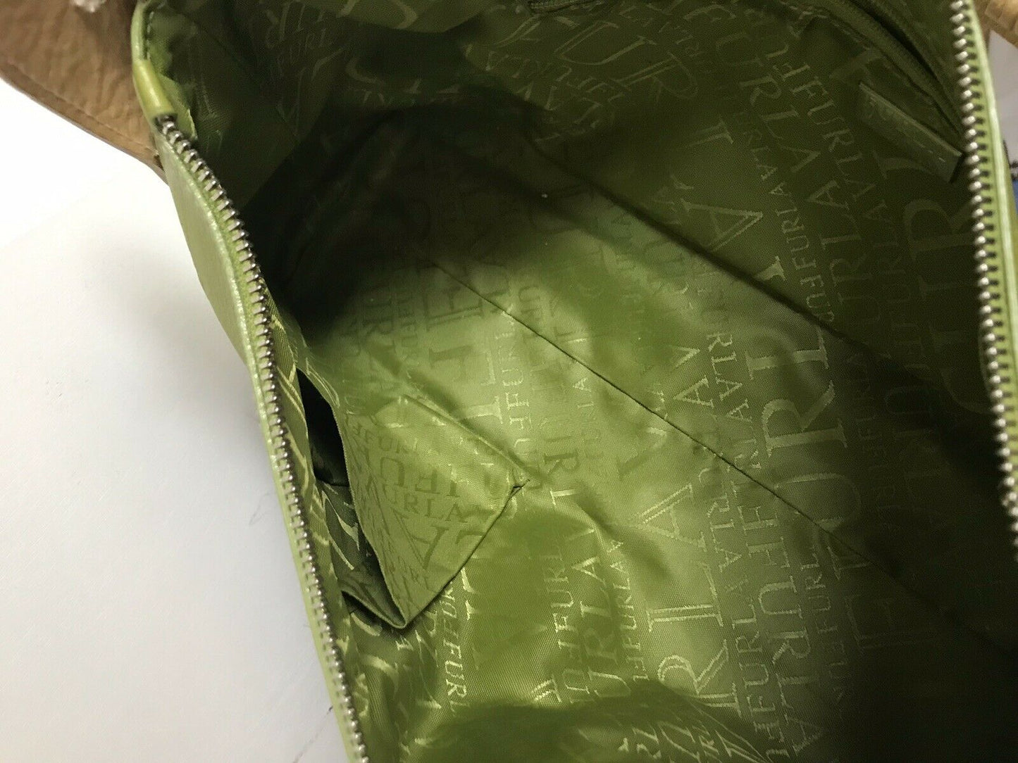 Furla Medium Green Leather Shoulder Bag
