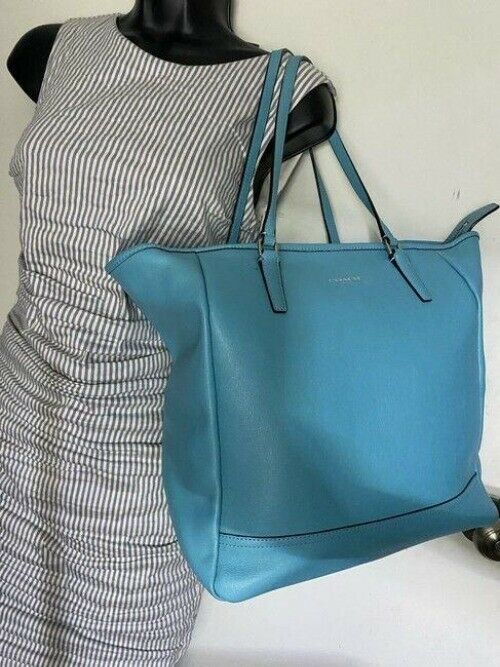 Coach shopping xl great condition msrp blue leather tote