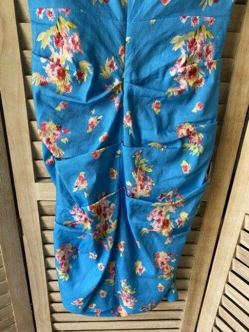 Nicole Miller blue pink nwot blue on linen sheath msrp short formal dress