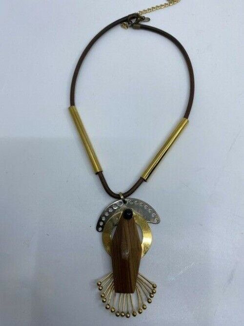 marni brown box w wooden charm necklace